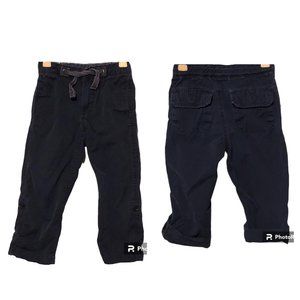 J CREW CREWCUTS Adjustable Ankle Length Kids Cotton Pants Navy Blue Size 3T